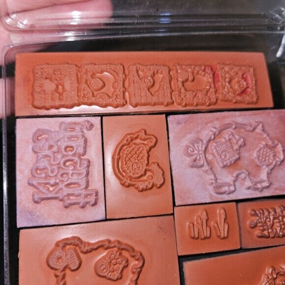 9 VTG Stampin' Up Foam Stamps Lot Farm Animals Pig Cow Sheep Pasture Birthday - Picture 4 of 7